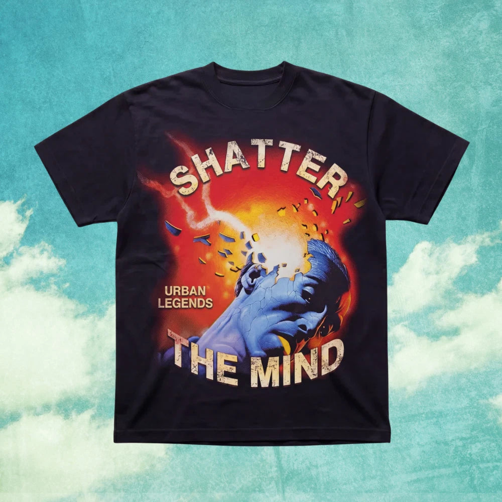 Shatter The Mind Graphic T-Shirt Urban Legends Vintage Style Tee S-5XL
