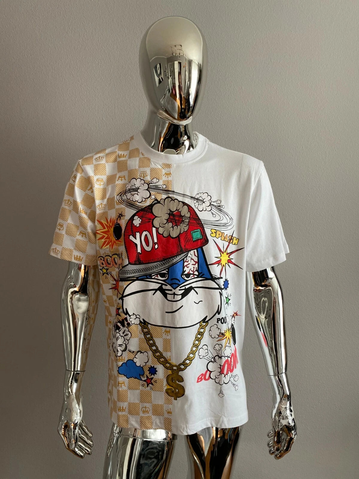 Finest Thread Luxury Goods From New York White Graphic T Shirt Size L