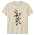 Minimalist Botanical Floral Outline Design T-Shirt Outline Art Floral Nature