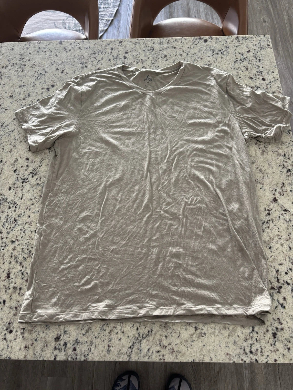 Ridge Merino Journey V Neck Shirt - Men’s XL - Driftwood
