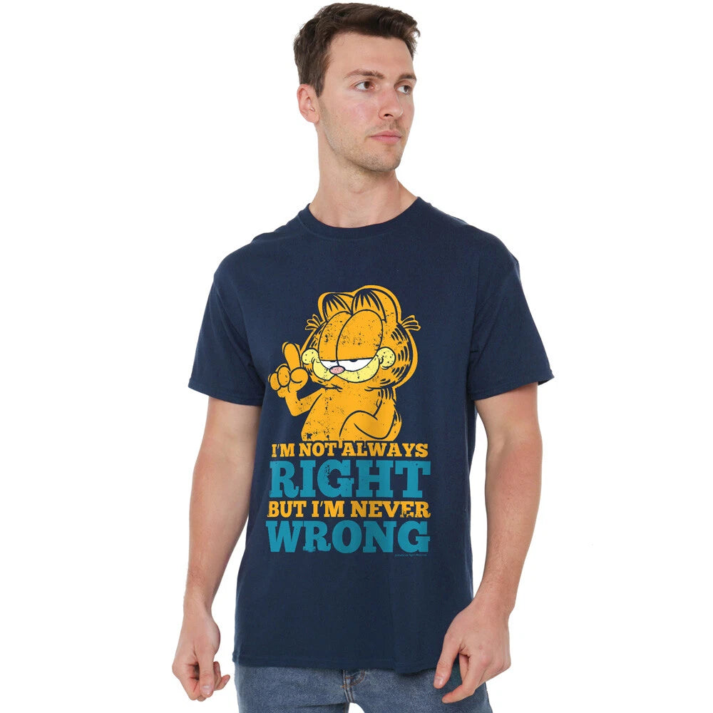 Garfield Never Wrong T-Shirt S-5XL, Navy