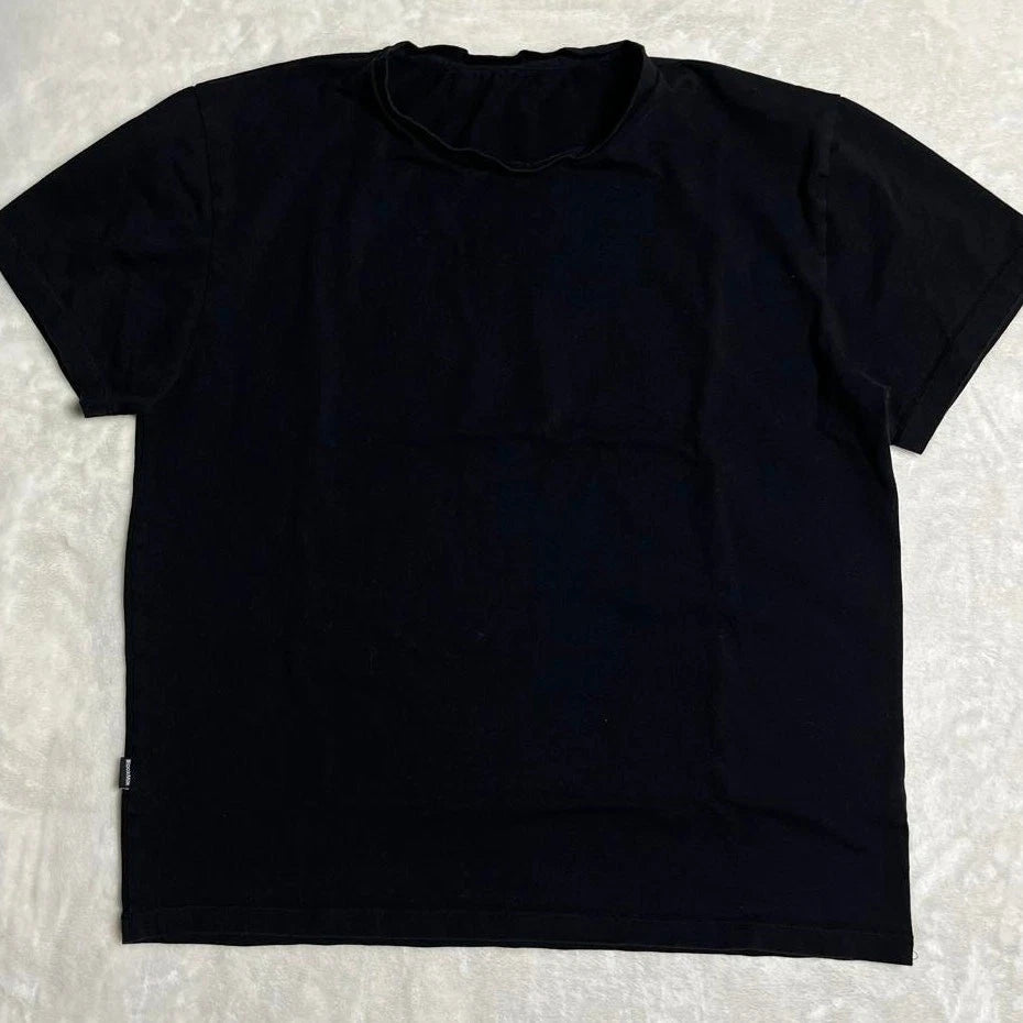 BlackMilk Minimalist T-Shirt Size Med Black Stretch Goth Emo Box Baggy FLAWED