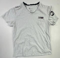 Fried Denim NYC Gray V-Neck T-Shirt XL Embroidered Logo Short Sleeve