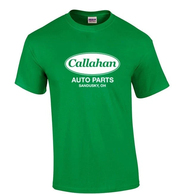 Callahan Auto Parts Sandusky T-Shirt Logo Novelty Vintage Shirt Green Brown