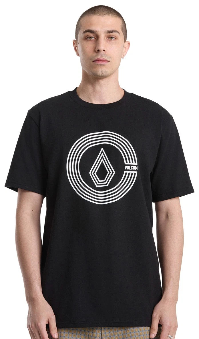 Volcom Circle Split Men's Short Sleeve T-Shirt - Black - New
