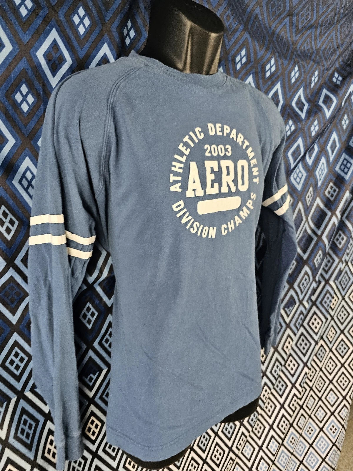 Aeropostale Longsleeve Tshirt Blue Medium Men Chest 45" Length 25.5"