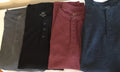 NWT Men's George Henley Thermal Style Knit Shirt Top Shirt Gray Black Blue Wine
