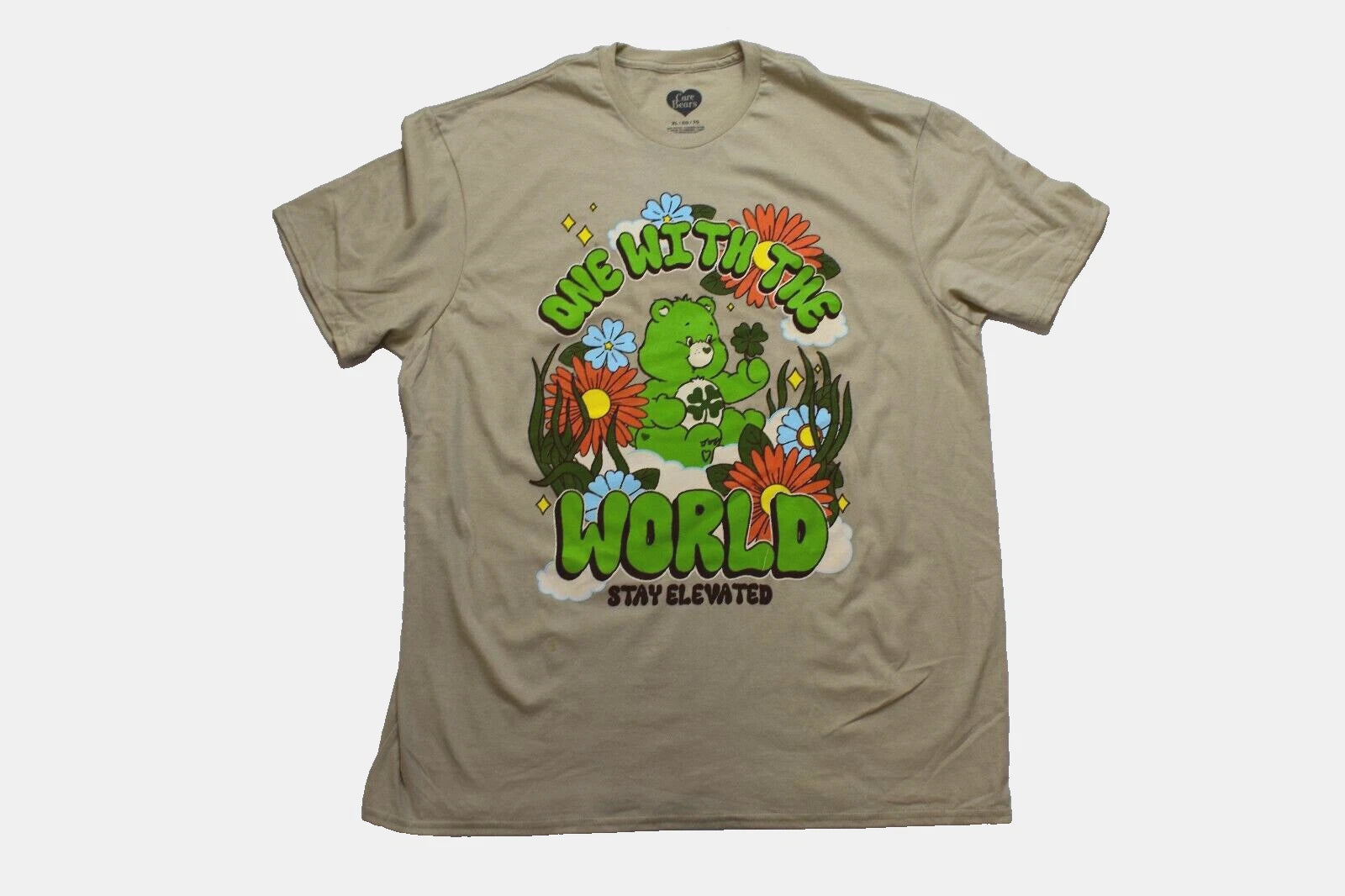 Care Bears Mens One With The World Stay Elevated Shirt New Medium