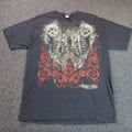 Miami Ink Mens Large Black T Shirt Skeleton Y2k Vintage Grunge Skater 2000s Tat