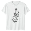 Botanical Flower Sketch Nature Art T-Shirt Botanical Floral Birthday Gift