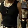 Stylish Men's Ribbed Knit Vest Sports Bottoming Slim Tank Top Streetwear