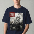 Japanese Dragon T-Shirt Monochrome Sumi-e Art Taikan Yokoyama Graphic Kanji Zen