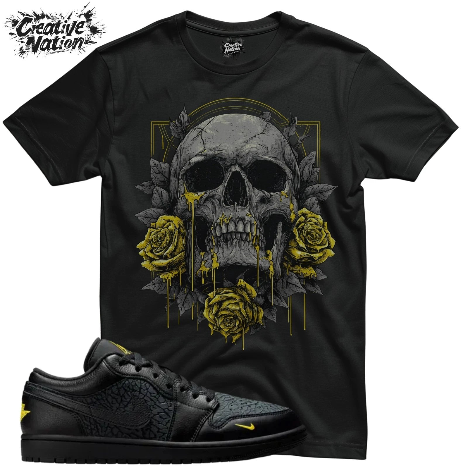 Shirt To Match 1 Low Black Elephant Print Unisex Tee Sneaker Shirt Skull Shirt
