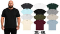 Men's Plus Size Plain T-Shirt 100% Cotton Multi-Pack Crew Neck Tees 2XL- 6XL