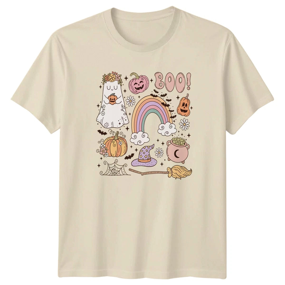 Boo! T-Shirt Cute Pastel Boho Halloween Halloween Gift For Him And Her