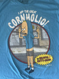 Bevis and Butt-Head  Blue T-Shirt  “Im the Great CORNHOLIO” size L