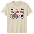Cute Ghosts Halloween Spooky Bats Mens T-Shirt Womens Tee Graphic Unisex Top