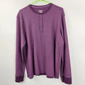 UNTUCKit Mens Purple Long Sleeve Cotton Blend Schrock Henley Shirt Large