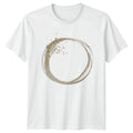 Abstract Gold Glitter Watercolor Minimalist Womens T-Shirt Brushstroke Circle