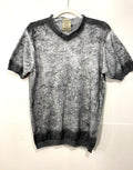 Red Killer Shirt Mens Short Sleeve V Neck Stretch Knit Pullover Gray heather XXL