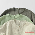 Cool Summer Linen T Shirt 3/4 Sleeve Shirt Men's Casual Linen T-Shirt Pull Over