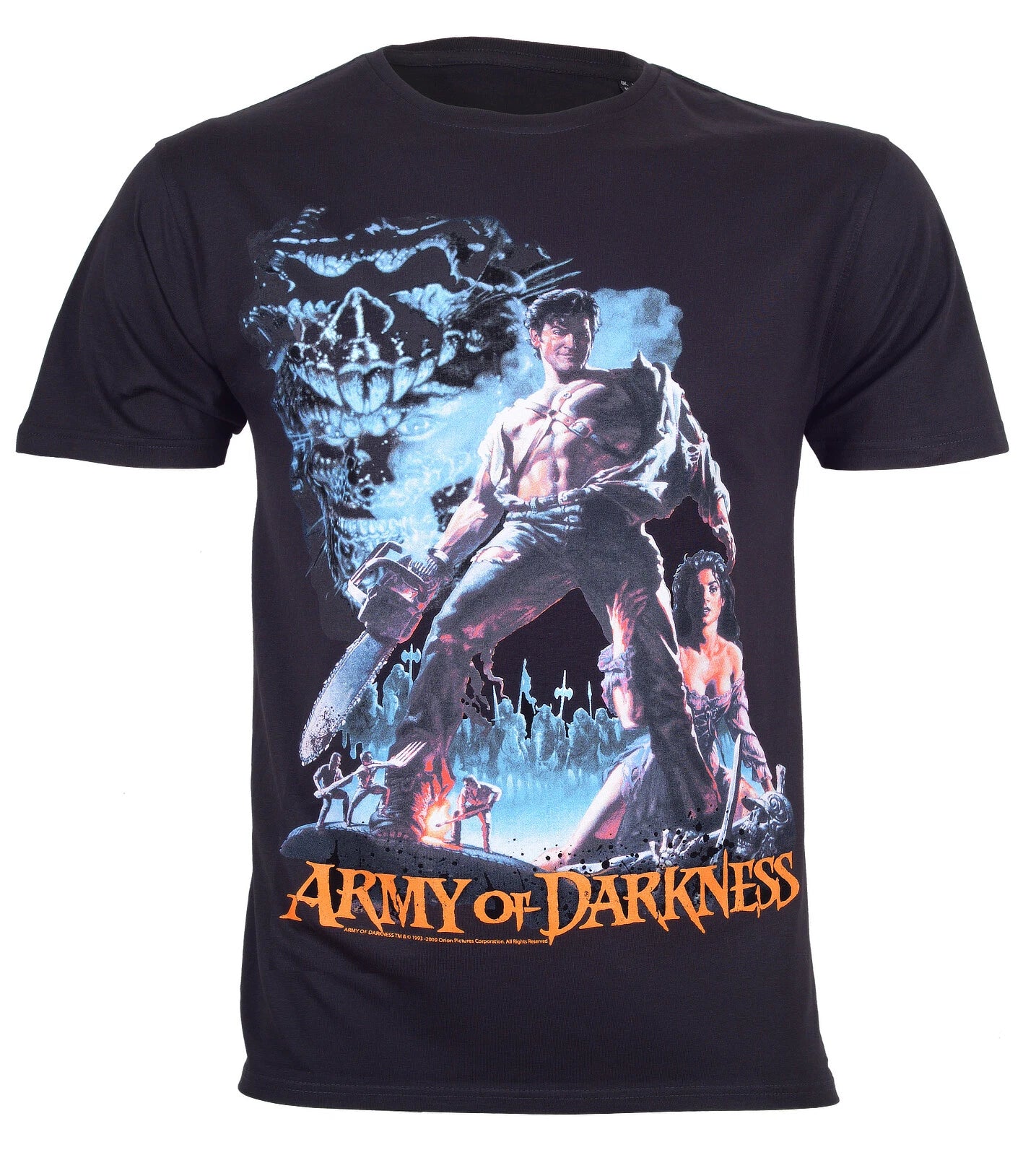 Official Army Of Darkness T Shirt Smoking Chainsaw Ash Evil Dead Horror New M  L