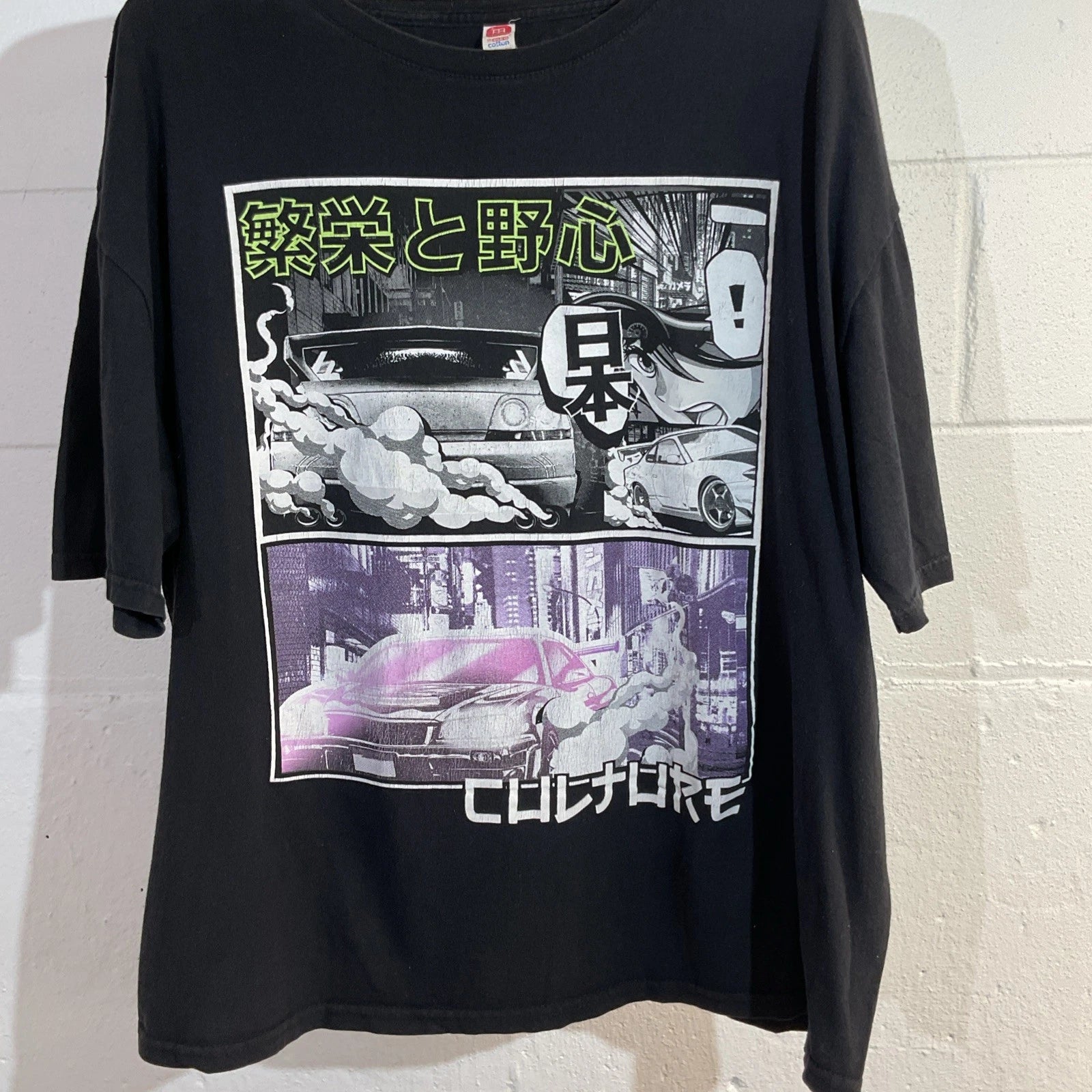CLEAR CVLTVRE XL T SHIRT EURO COTTON TAG MANGA STYLE STREET RACERS