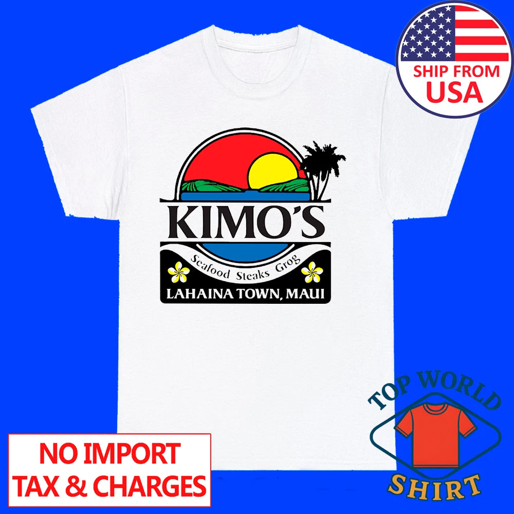 Kimo's Maui Hawaii Restaurant Men's White Size S to 3XL