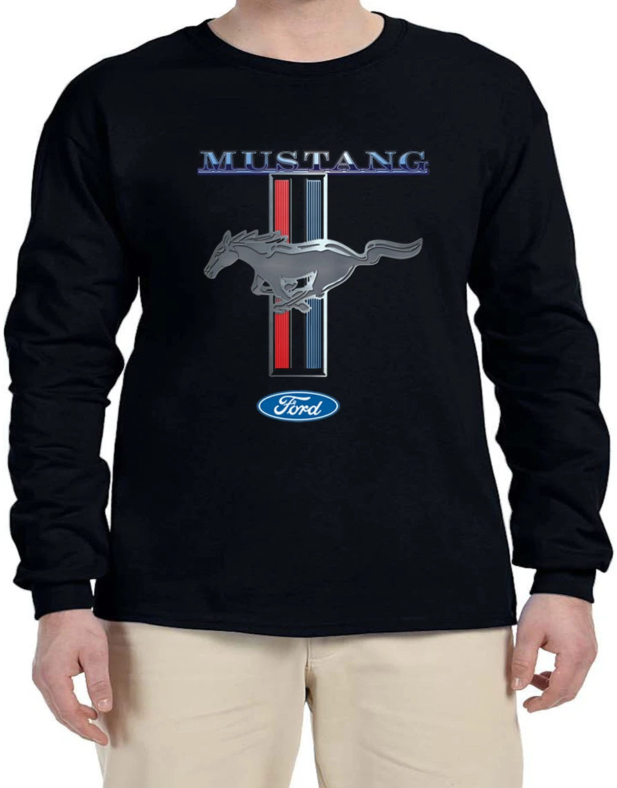 Ford Mustang Pony Ford Lover Racing Long Sleeve T-Shirt  Long Arm Shirt Gift