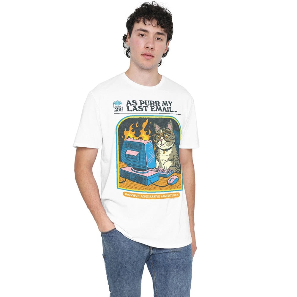 Steven Rhodes As Purr My Last Email Unisex T-Shirt S-5XL, White