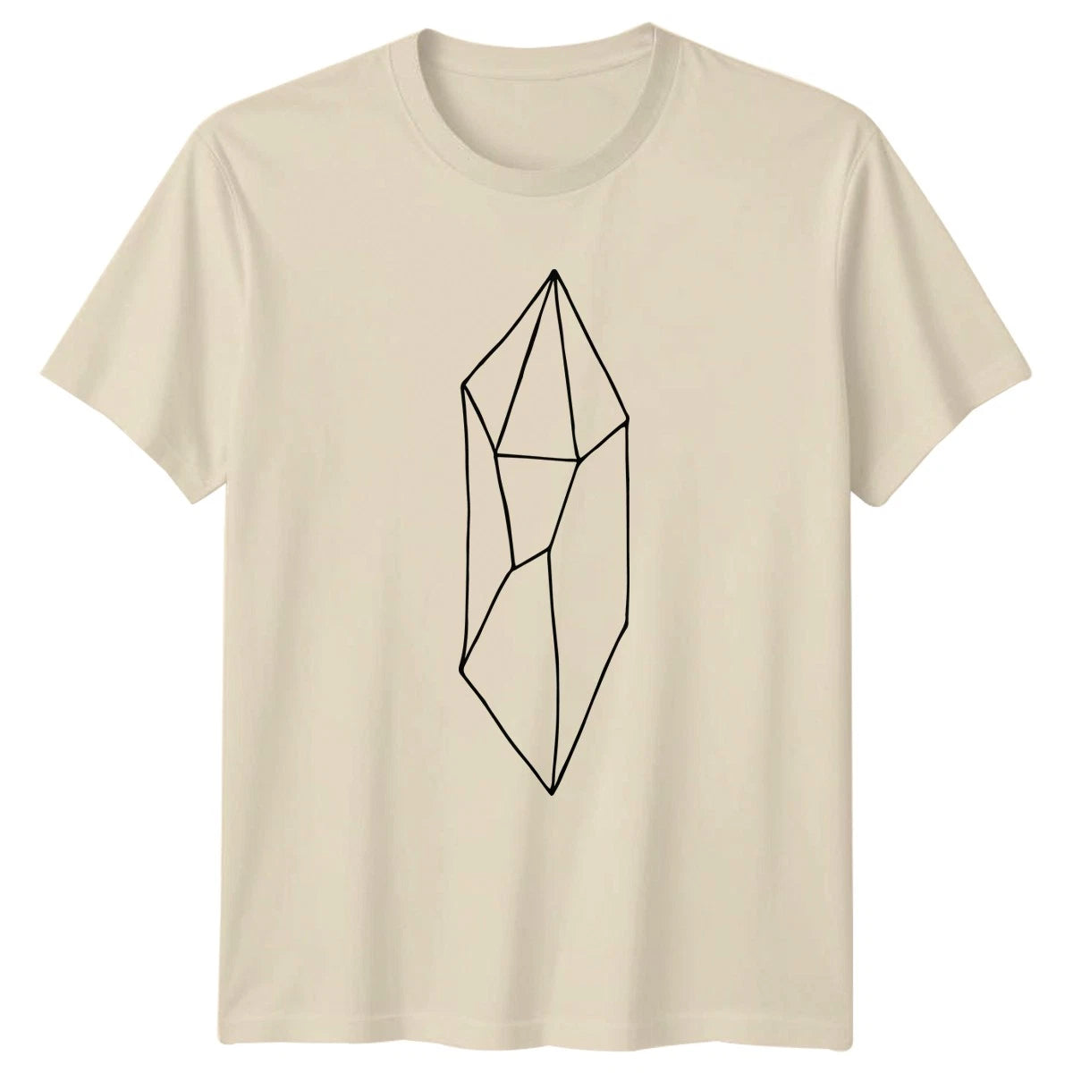 Minimalist Crystal Gemstone Outline T-Shirt Geometric Art Crystal