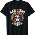 San Diego Sugar Skull Flower City Baseball T-Shirt