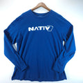 Nativ Arkansas Graphic Tee Mens Large Blue Long Sleeve Streetwear Minimalist