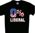 0% Liberal American Flag T'shirt New Tee Shirt