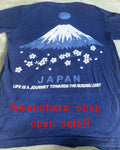 Blue Blue Japan Indigo T-Shirt Mt Fuji Sakura Hand Dyed Size 3 Large Mens Used