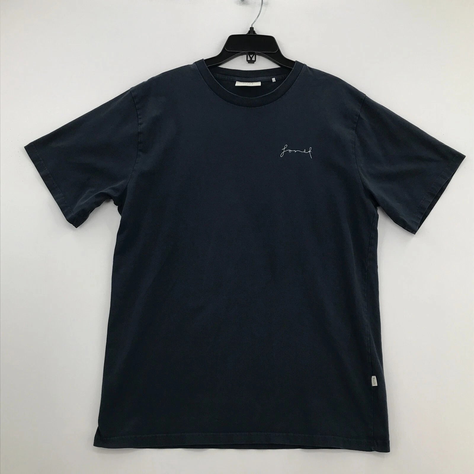 Foret Shirt Mens Large L Blue Pitch Short Sleeve Crew Neck Tee Cotton Casual Men
