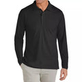 JUMP START MEN'S MODERN FIT LONG SLEEVE POLO SHIRT - SIZE: MEN 2XL - BLACK