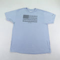 Columbia Shirt Mens XL Blue Short Sleeve USA American Flag Forest Trees Camping