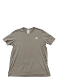 Adidas Men's Beige Cotton T-Shirt Size L Crew Neck Logo