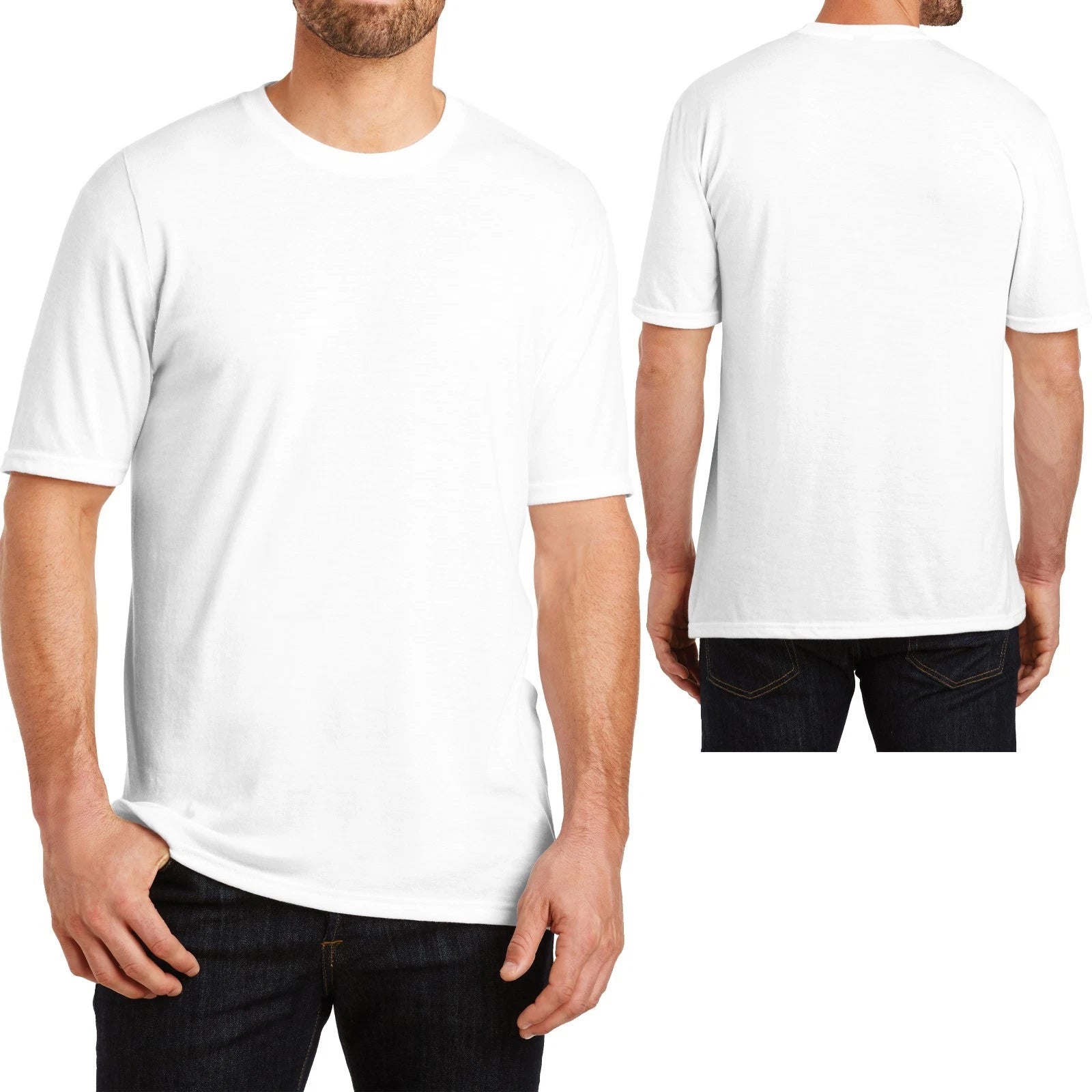 Mens Tri Blend Crew Neck T Shirt Athletic Fit XS, S, M, L, XL, 2XL, 3XL, 4XL NEW