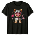 Yorkshire Terrier Dog Heart Glasses Animals Mens T-Shirt Womens Graphic Unisex