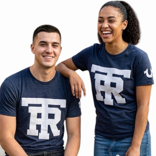 $79 TRUE RELIGION Navy UNIVERSITY OF TR Short Sleeve Applique Graphic T-shirt