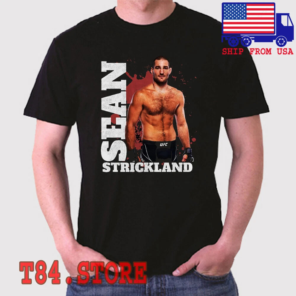 Sean Strickland American MMA Fighter Champ Men's Black Size S to 5XL