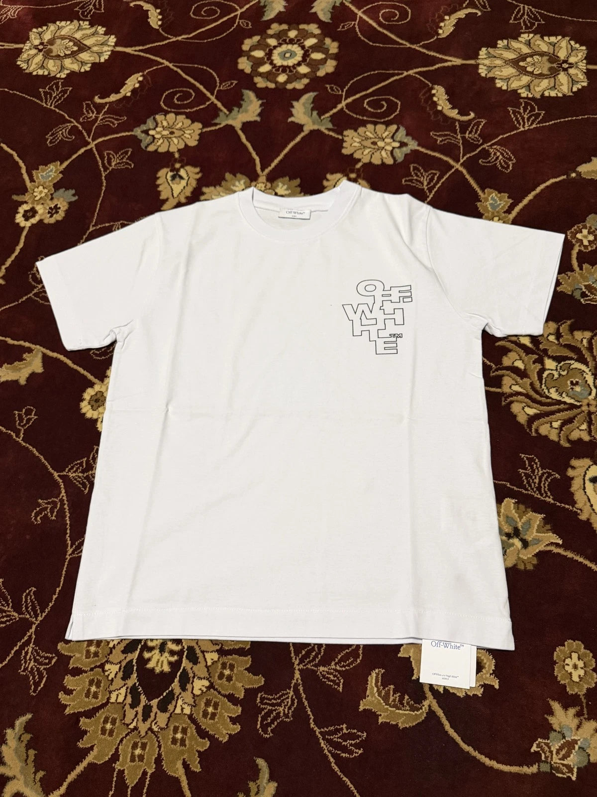 Off-White Spray Arrow White Tshirt Size Small Cotton Designer Short Sleeve Crew