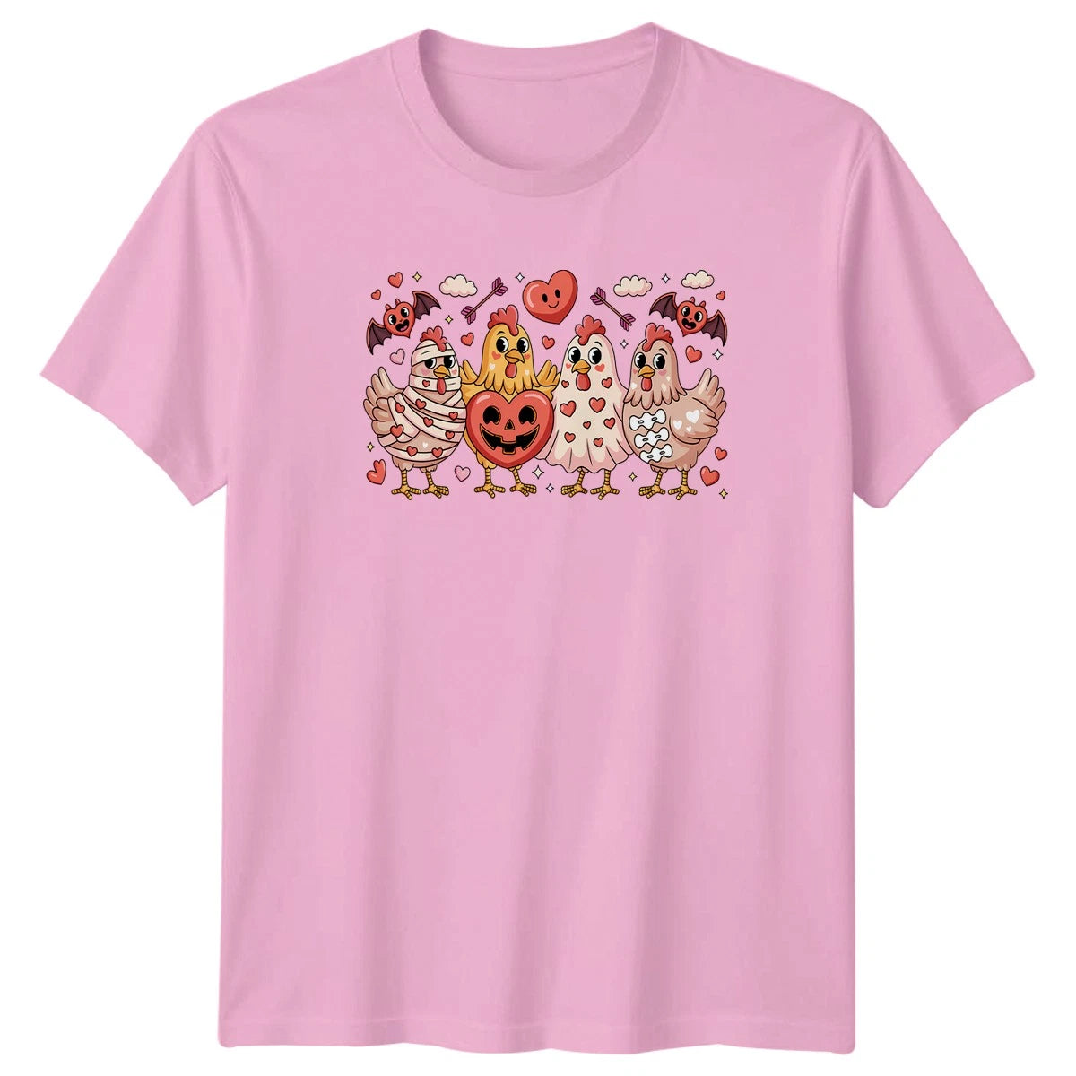 Cute Chicken Valentines Halloween T-Shirt Holiday Mashup Poultry Valentines Day