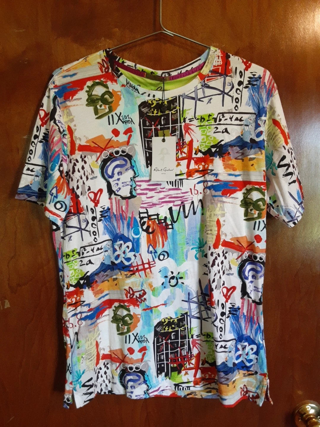 Robert Graham Multicolored All Over Graphic Print T-shirt Men's M - New W/ Tags