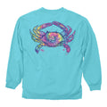 New MARYLAND MY MARYLAND TYE DIE CRAB LONG SLEEVE T  SHIRT Comfort Colors
