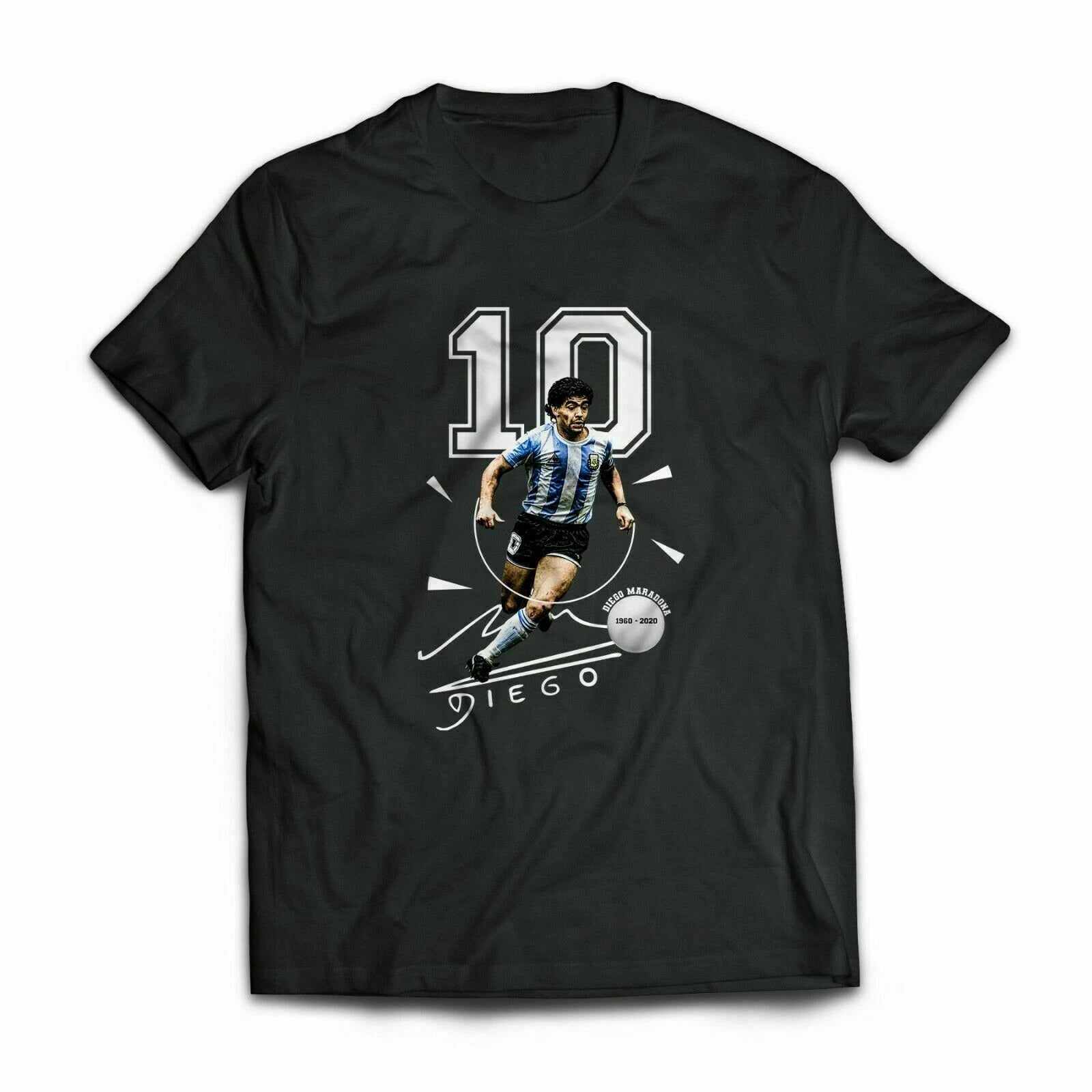 DIEGO MARADONA T Shirt Argentine Football Player Diego Signature Fanbase Shirt