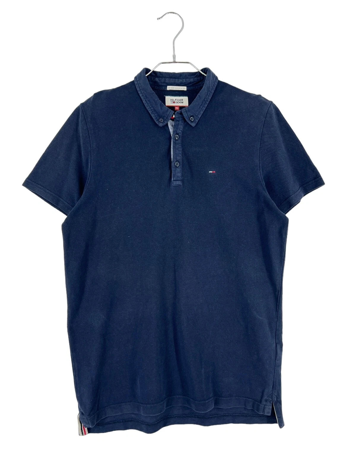 TOMMY HILFIGER Slim Blue Polo Neck T-Shirt Men Size XL