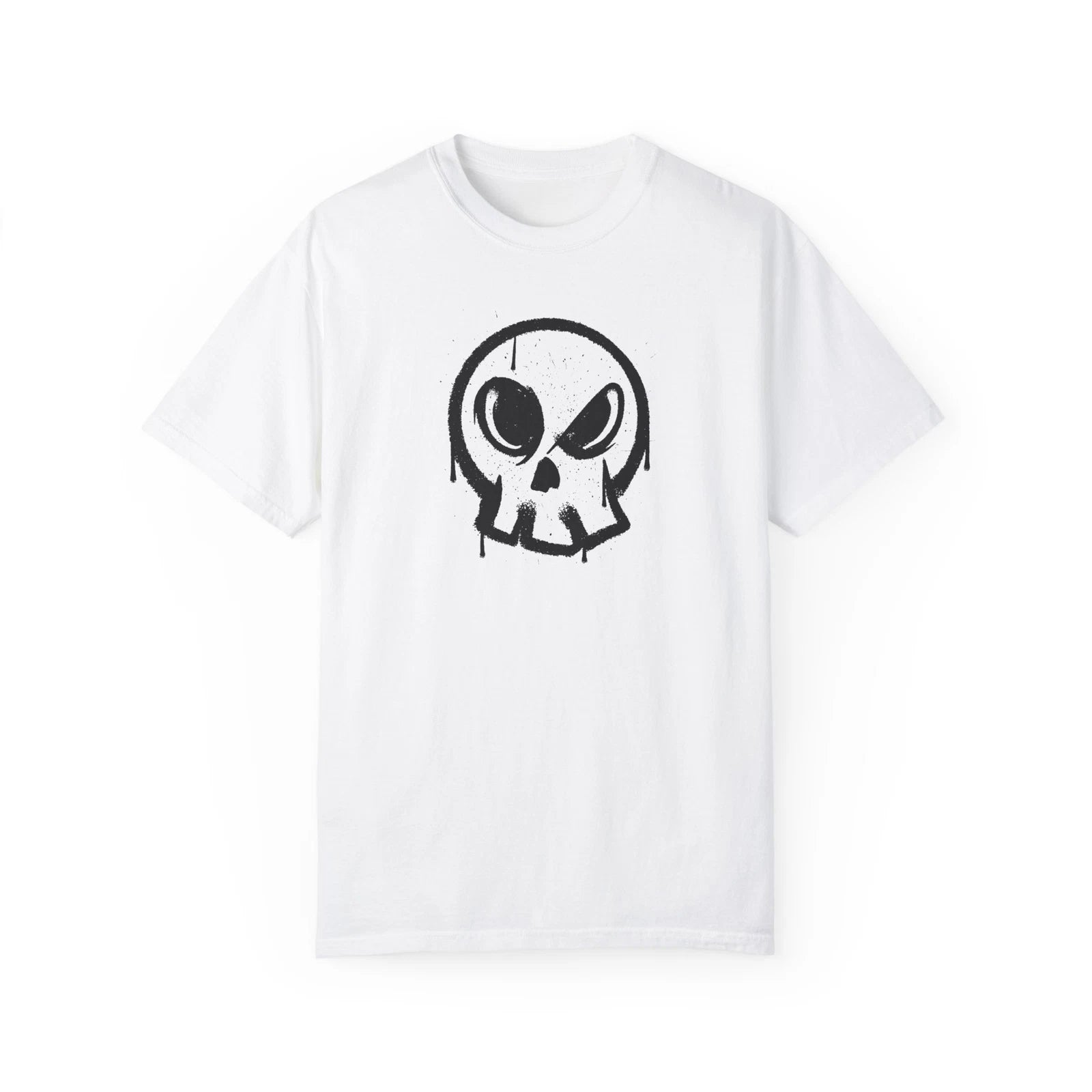 Skull Drawing Urban Graffiti Art Style :: Unisex Garment-Dyed T-shirt